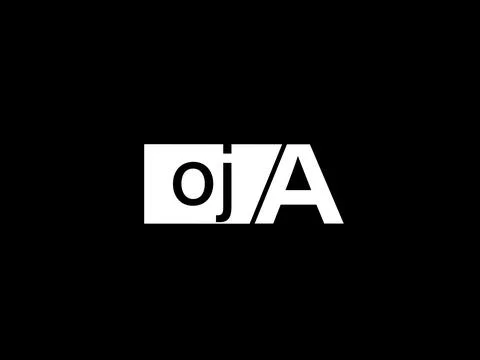 OJA Logo and Graphics design vector art, Icons isolated on black background Stock Illustration