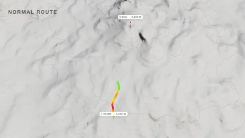 Ojos del salado normal route 3d terrain route map seamless loop Видео 341939805