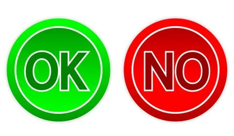 Ok and no buttons Stock Illustration