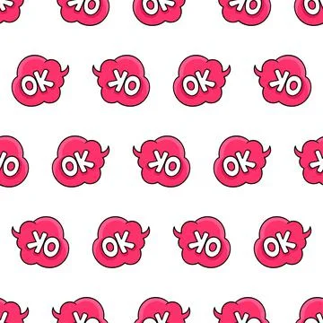 Ok approve seamless pattern textile print. repeat pattern background design Stockillustratie