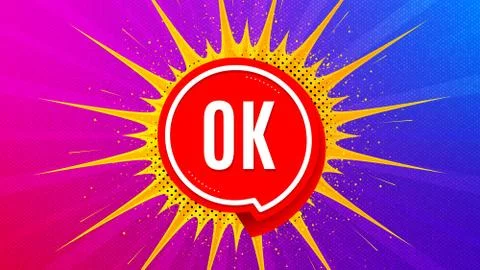 OK badge. Approved chat bubble. Vector Illustrazione stock