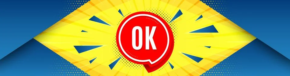 OK banner. Approved chat bubble sticker. Vector 스톡 일러스트