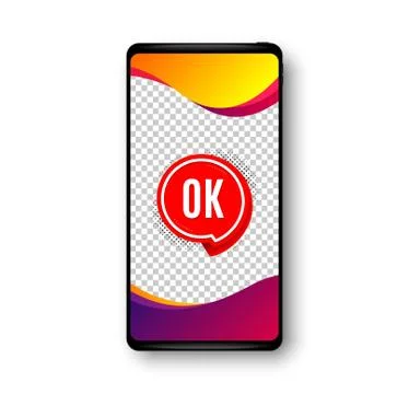 OK banner. Approved chat bubble sticker. Vector Illustrazione stock