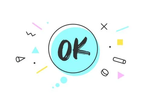OK. Banner, speech bubble Stock Illustration
