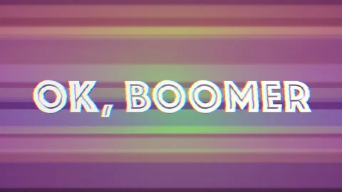 "OK BOOMER" title animation Stock Footage 133546875