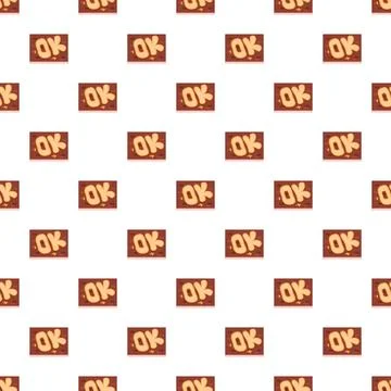 Ok button flat cartoon seamless pattern background Stock Illustration