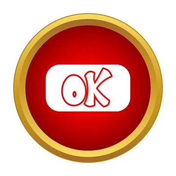 Ok button flat style icon validating agreement Illustrazione stock