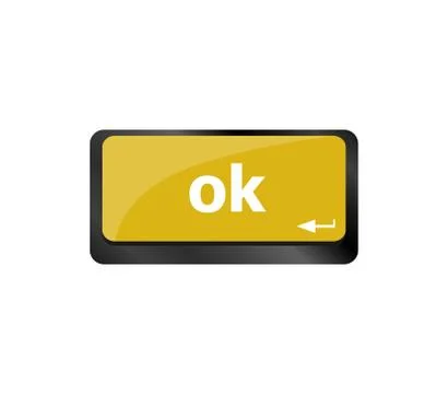 OK button on keyboard keys, business concept Stock Illustration