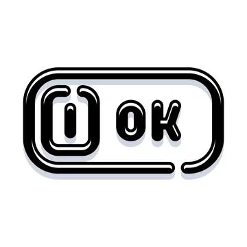 Ok button switch activating agreement or confirmation Stock Illustration