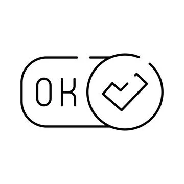 Ok button switch active checkmark line icon Stock Illustration