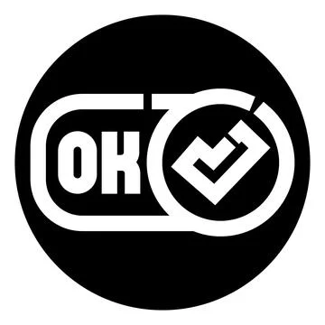 Ok check mark approval concept symbol icon Stock Illustration