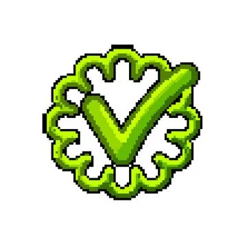 Ok check mark pixel art vector illustration Stock Illustration