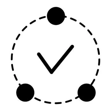 OK in circle solid icon. Tick in circle vector illustration isolated on white Stock Illustration