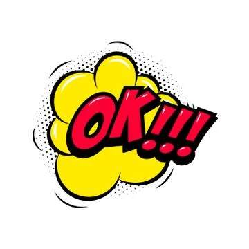 OK!!! Comic style phrase with speech bubble. Vector illustration Illustrazione stock