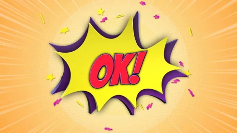 OK Comic Text Animation, with Alpha Matt... | Stock Video | Pond5