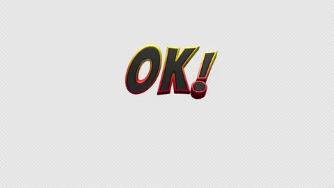 Ok Comic Title Loop On Alpha Video stock 304420346