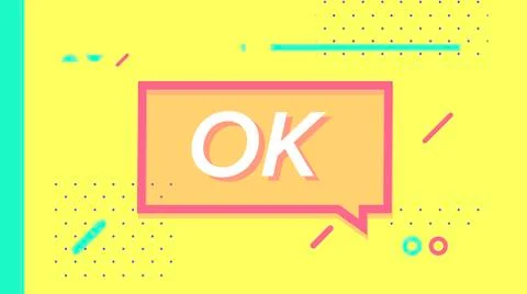 Ok in design banner. vector template for web, print, presentation Stock Illustration