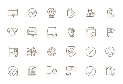 Ok Digital Vector Pack containing 24 Display Perfect Bold Line High Resolut.. Stock Illustration