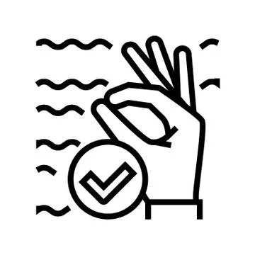 Ok diver gesture line icon vector illustration Stock Illustration