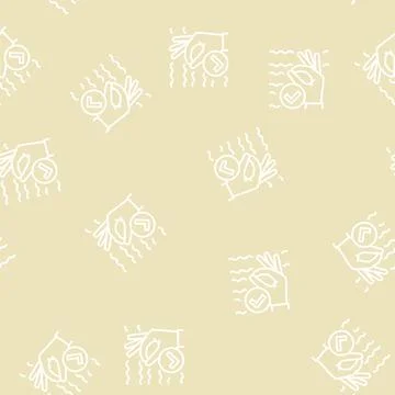 Ok diver gesture line seamless pattern Illustrazione stock
