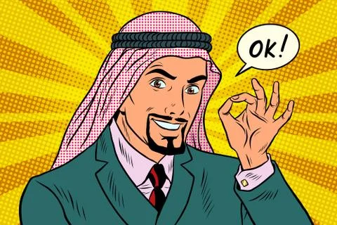 OK gesture Arab businessman Illustration