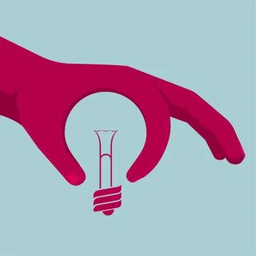 Ok gesture. Form the shape of the lamp, isolated on a blue background. Stock Illustration