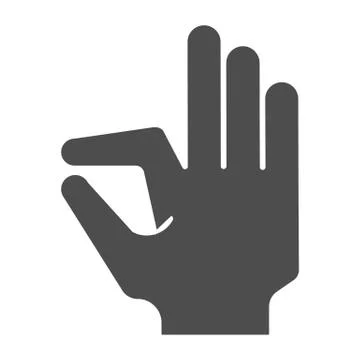 Ok gesture solid icon. Goog hand gesture vector illustration isolated on white イラスト素材