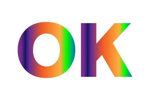Ok gradient use and white background Stock Illustration