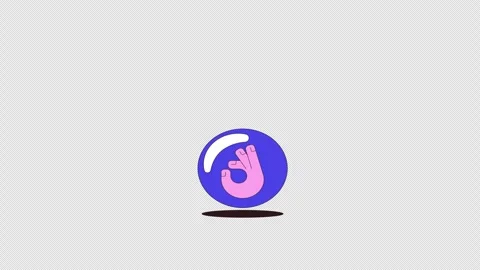 OK hand gesture in bubble bouncing 2D cartoon object animation Stock Footage 330102752