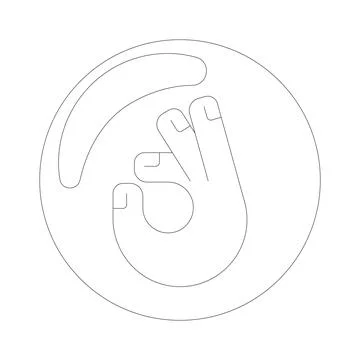 OK hand gesture in bubble circle 2D line object Stock Illustration