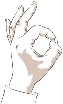 OK Hand Gesture Stock Illustration