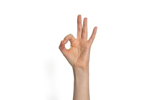 OK Hand Gesture Isolated on White Background Stock Photos