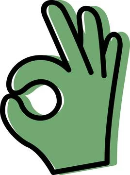 Ok hand gesture sign flat icon Stock Illustration