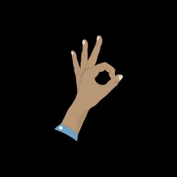 Ok  hand sign. Realistic vector hand Stock Illustration