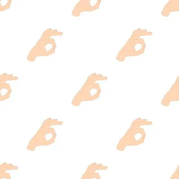 Ok hand symbol pattern seamless vector Stock Illustration