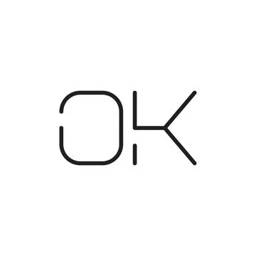 Ok initial letter vector logo icon Stock Illustration