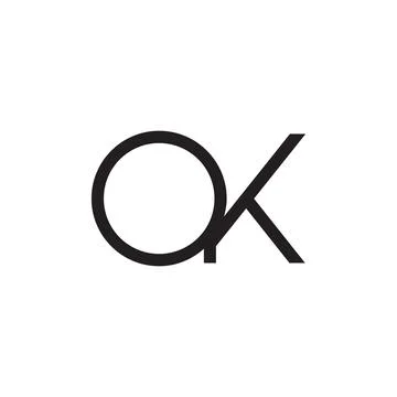 Ok initial letter vector logo Illustrazione stock