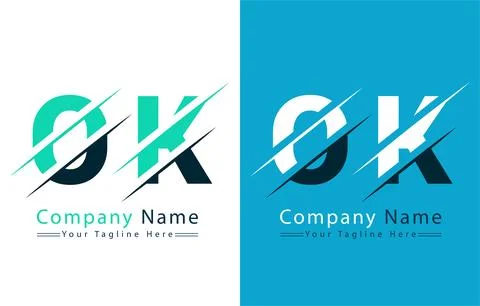 OK Letter Logo Design Concept. Vector Logo Illustration Stock Illustration