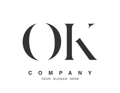 OK logo design. Initial letter o and k serif font style. Creative classic c.. Stock Illustration