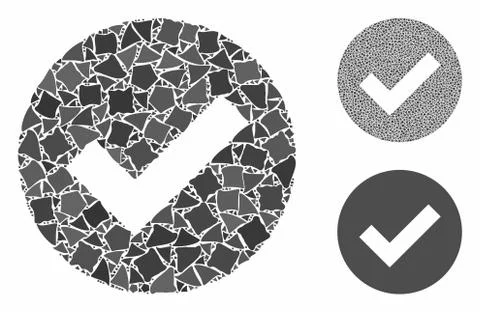 OK Mosaic Icon of Irregular Elements 스톡 일러스트