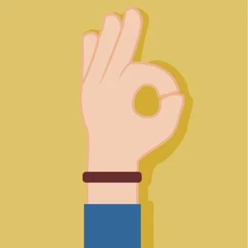 Ok Nice Hand Gesture Vector Illustration Graphic Stock Illustration