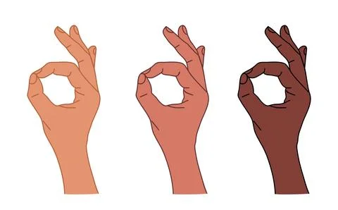 Ok, okay Hand gesture vector isolated on white. Stock Illustration