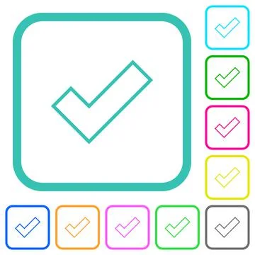 Ok outline vivid colored flat icons Stock Illustration