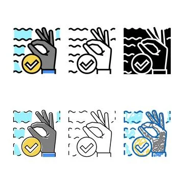 Ok range diver gesture color icon vector Stock Illustration