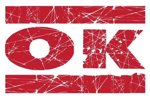 OK Red Ink Stamp Stock Illustration