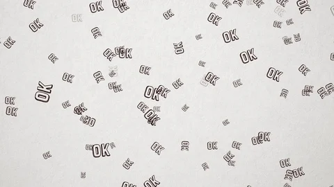 OK Scribbled  On Old White Paper. Seamless loop, 1080p, 60fps Stock Footage 111374808