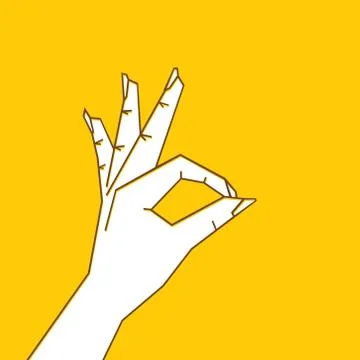 OK sign design concept Illustrazione stock