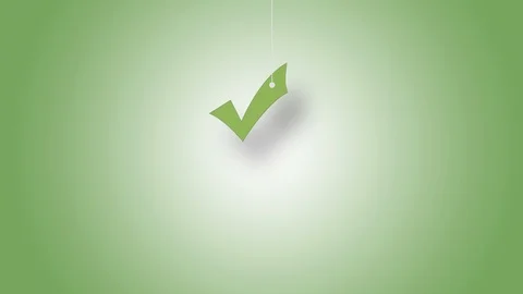 OK Sign in Green Hanged with String On Green Background in 4K Resolution Stock Footage 125930112