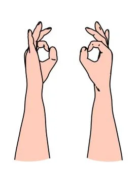 OK sign by human hand as gesturing by fingers for communication Stock Illustration