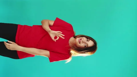 Ok sign well done satisfied woman encouraging Stock Footage 140977190